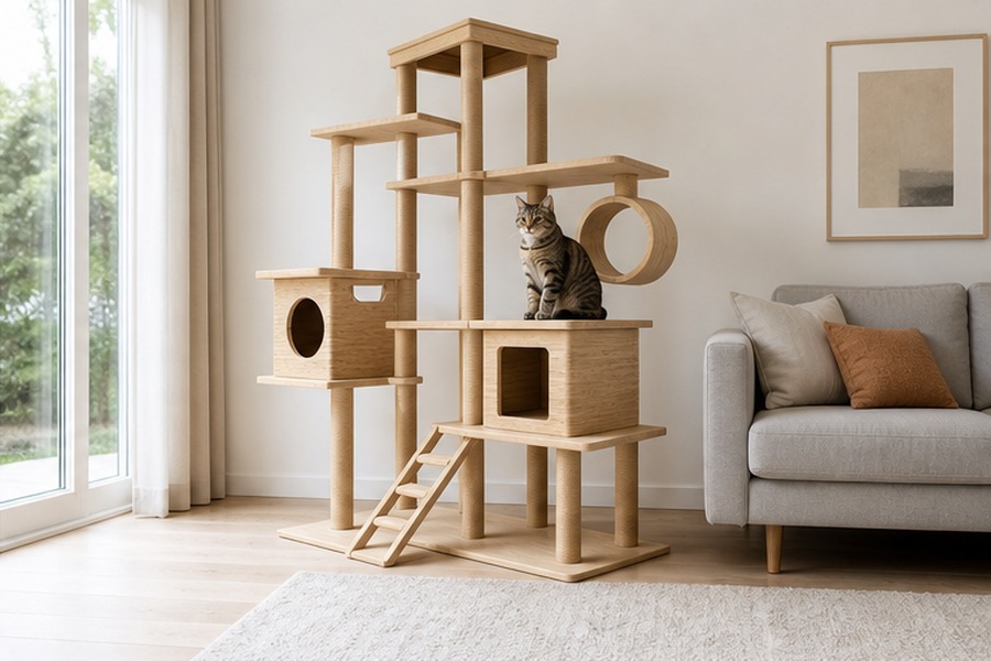 Entegre kedi mobilyası